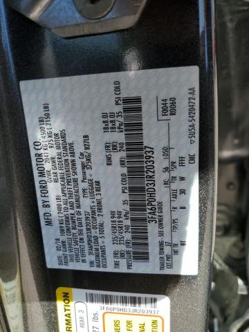 3FA6P0HD3JR203937 2018 FORD FUSION, photo no. 12