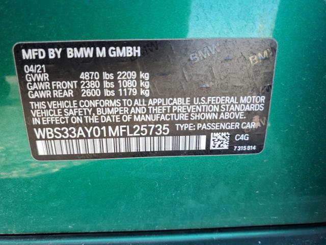 2021 BMW M3 COMPETI WBS33AY01MFL25735