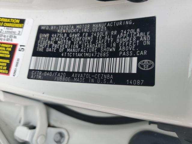  TOYOTA CAMRY 2021 Білий