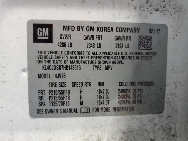 KL4CJDSB7HB148513 2017 BUICK ENCORE, photo no. 14