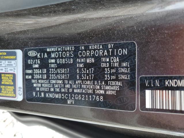 KNDMB5C12G6211768 KIA SEDONA LX
