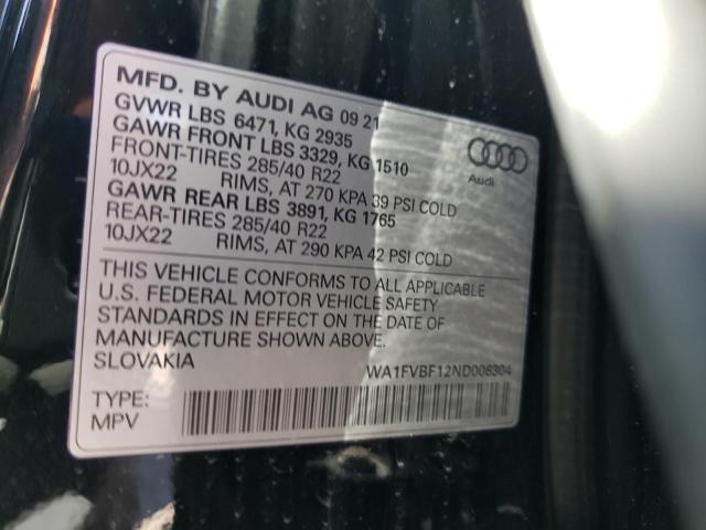 2022 AUDI Q8 PRESTIG - WA1FVBF12ND006304