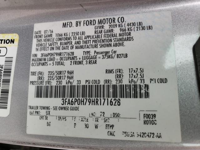 3FA6P0H79HR171628 Ford FUSION SE