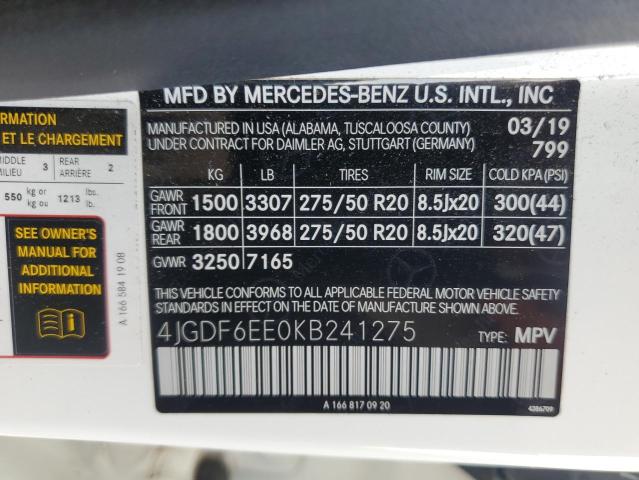 4JGDF6EE0KB241275 Mercedes-Benz Gls 450 4matic
