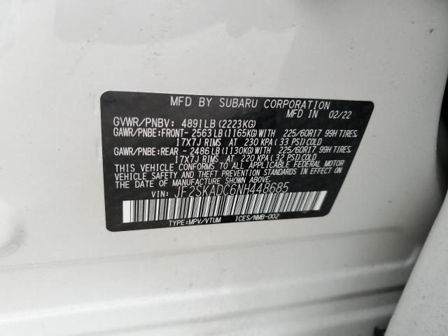 JF2SKADC6NH448685 Subaru Forester Premium