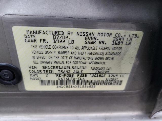 3N1CB51AX2L556532 | 2002 Nissan sentra gxe