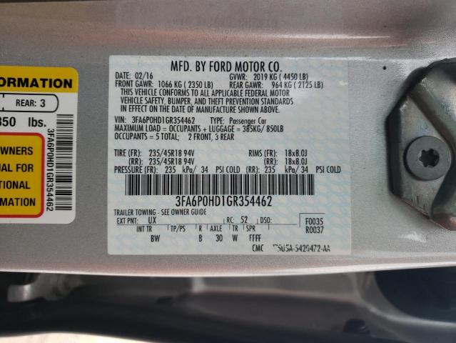 3FA6P0HD1GR354462 Ford FUSION SE