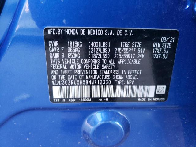 3CZRU5H58NM712330 Honda HR-V EX 12