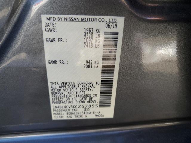 2019 NISSAN ALTIMA SR - 1N4BL4CV5KC257855