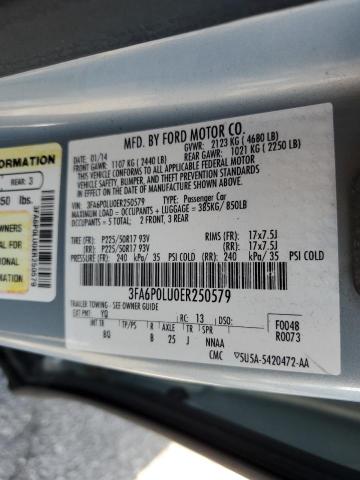 3FA6P0LU0ER250579 Ford Fusion Se Hybrid