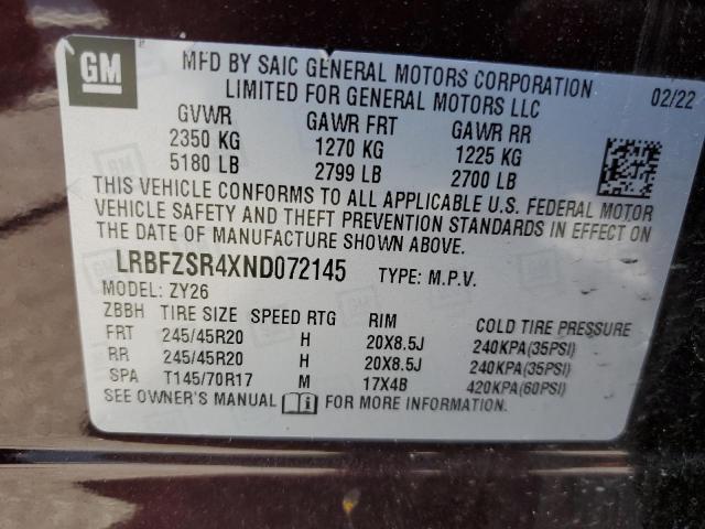 LRBFZSR4XND072145 Buick Envision Avenir