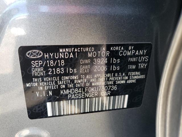 KMHD84LF0KU780736 Hyundai Elantra SE 12