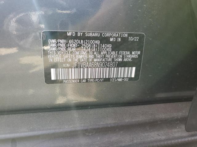 JF1VBAA68N9024807 Subaru WRX