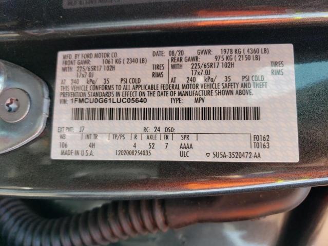 1FMCU0G61LUC05640 2020 FORD ESCAPE, photo no. 12