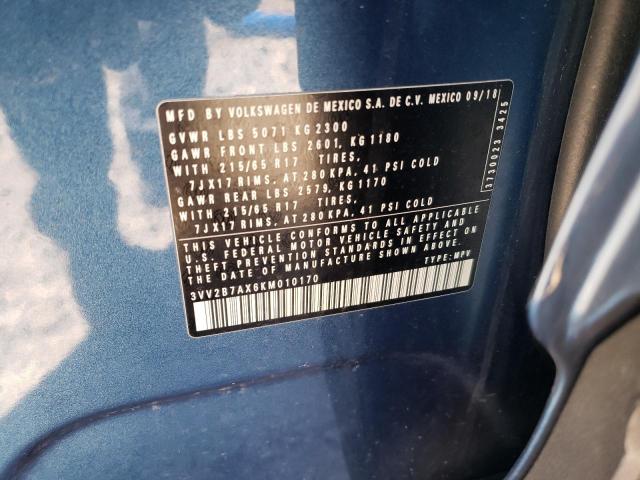 2019 VOLKSWAGEN TIGUAN SE - 3VV2B7AX6KM010170