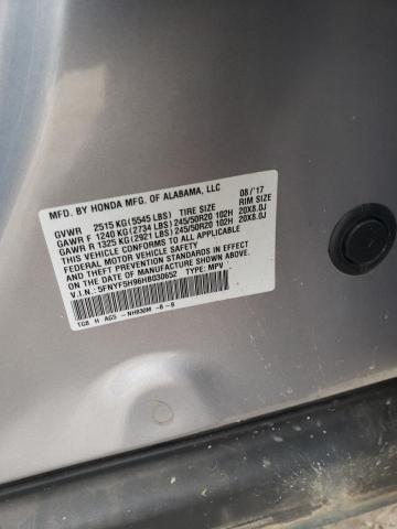 5FNYF5H96HB030652 Honda Pilot Touring