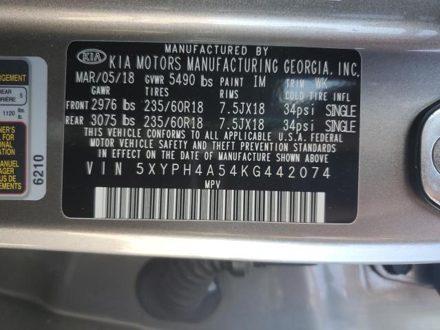 5XYPH4A54KG442074 KIA SORENTO EX