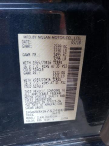 1N6AD0ERXJN762480 Nissan FRONTIER S