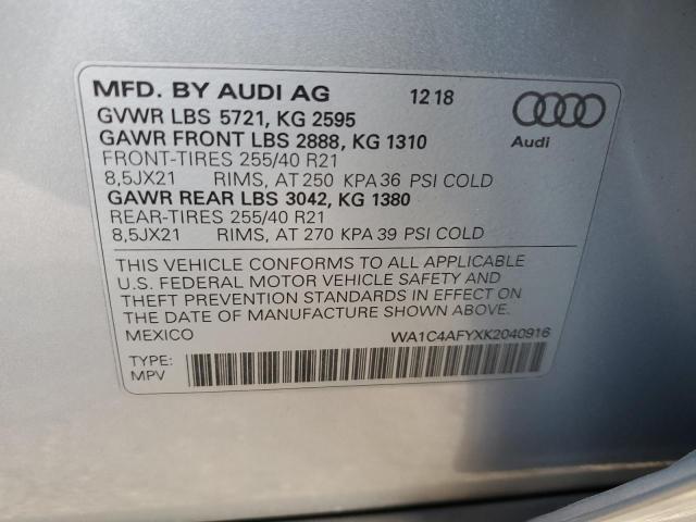 WA1C4AFYXK2040916 Audi SQ5 PRESTI 13