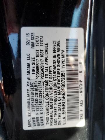 5FNRL5H63FB072051 | 2015 HONDA ODYSSEY EX