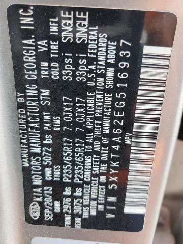 5XYKT4A62EG516937 KIA SORENTO LX