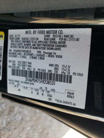 3FA6P0H75FR238531 Ford FUSION SE