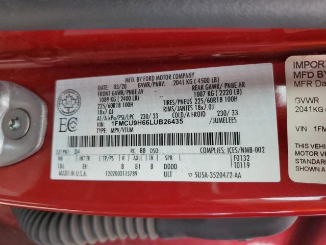 1FMCU9H66LUB26435 2020 FORD ESCAPE, photo no. 13