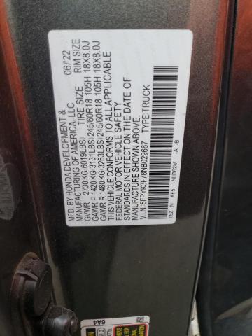 5FPYK3F78NB029667 Honda Ridgeline Rtl