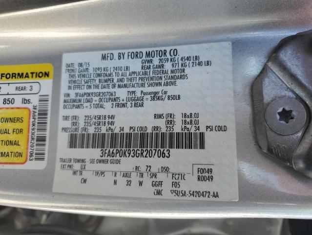 3FA6P0K93GR207063 Ford Fusion Titanium