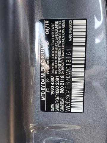 WDD3G4EB2KW018161 Mercedes-Benz A 220