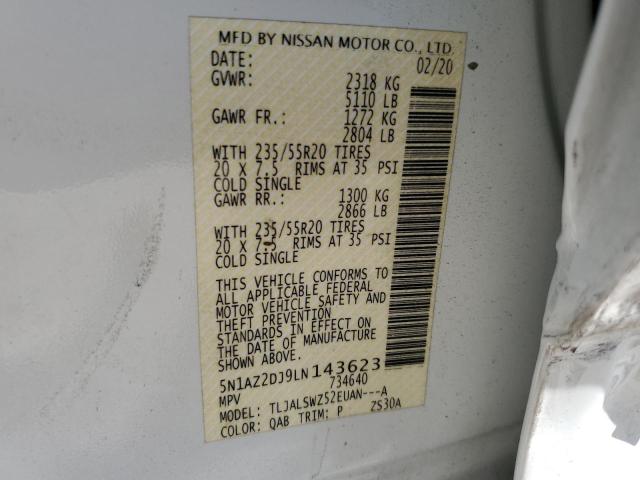 5N1AZ2DJ9LN143623 Nissan Murano Platinum
