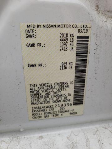 1N4BL4CWXKC219336 Nissan ALTIMA SR