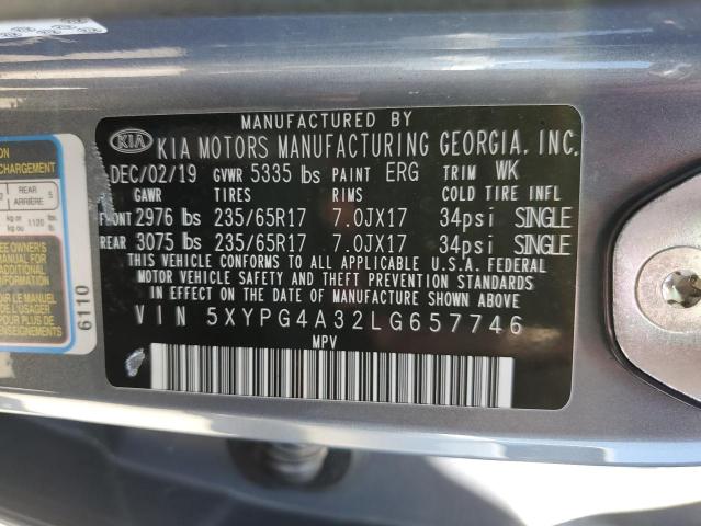 5XYPG4A32LG657746 KIA SORENTO L