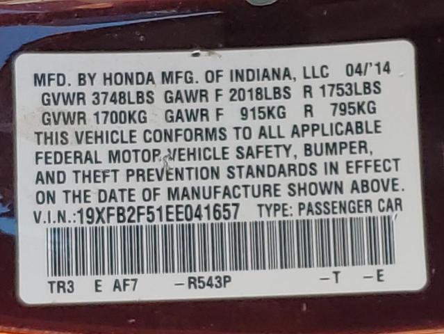 19XFB2F51EE041657 Honda Civic Lx