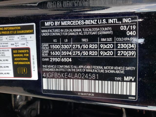 4JGFB5KE4LA024581 2020 MERCEDES-BENZ GLE-CLASS, photo no. 13