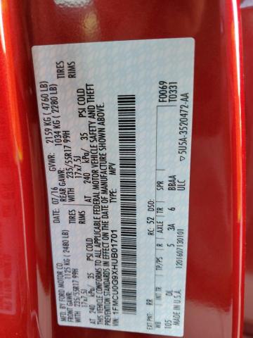 1FMCU0G9XHUB01701 Ford ESCAPE SE