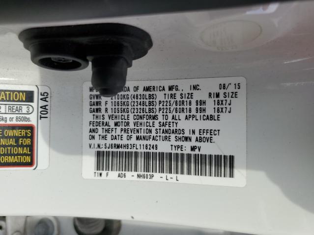5J6RM4H93FL116249 Honda Cr-v Touring