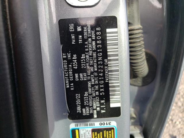 2022 Kia K5 Lxs VIN: 5XXG14J23NG138088 Lot: 69042773