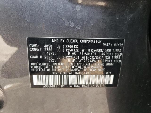 4S4BTAFCXN3187093 Subaru Outback Premium