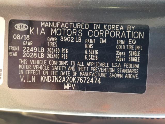 KNDJN2A20K7672474 KIA Soul
