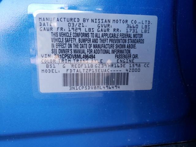 3N1CP5DV8ML496494 Nissan KICKS SR