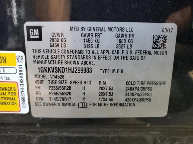 1GKKVSKD1HJ299983 GMC Acadia Limited Slt-2