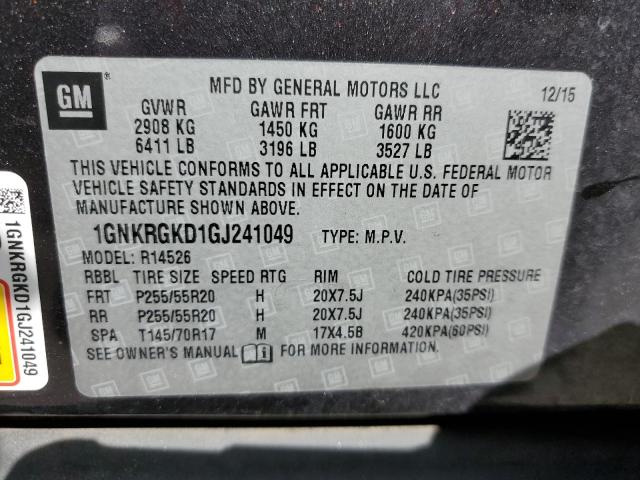 2016 CHEVROLET TRAVERSE L - 1GNKRGKD1GJ241049