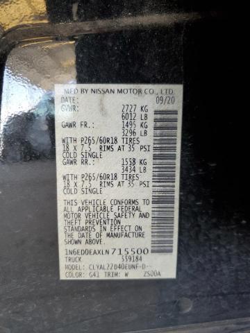 1N6ED0EAXLN715500 Nissan FRONTIER S