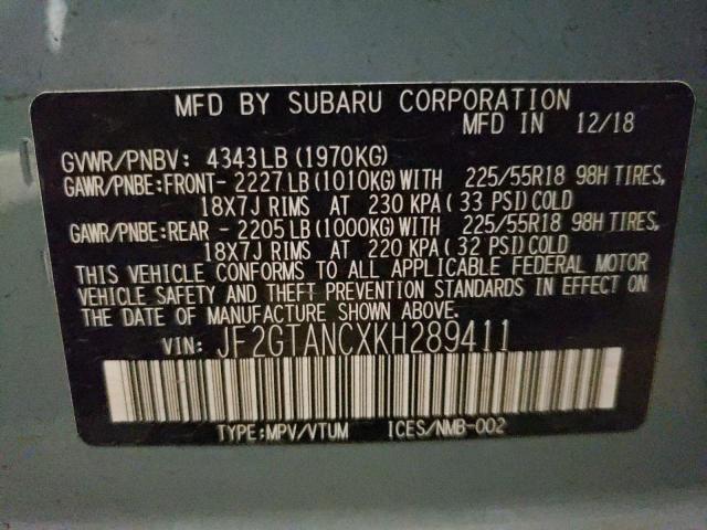 JF2GTANCXKH289411 Subaru Crosstrek Limited
