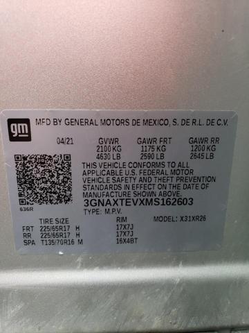 2021 CHEVROLET EQUINOX LT - 3GNAXTEVXMS162603