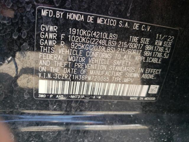 3CZRZ1H36PM720065 Honda HR-V LX