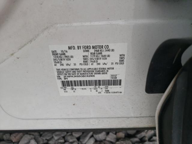 2FMPK3K85GBC62906 2016 FORD EDGE, photo no. 12