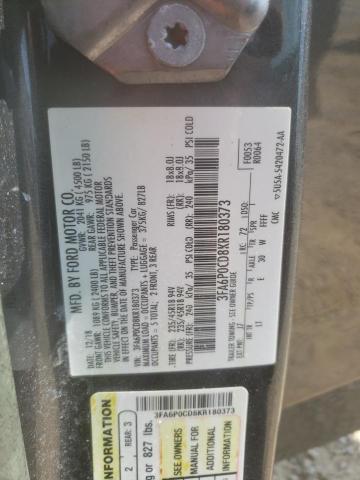 3FA6P0CD8KR180373 2019 FORD FUSION, photo no. 12