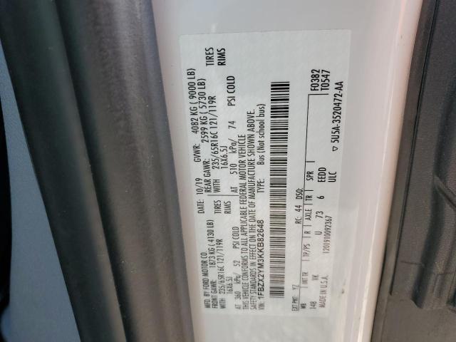 2019 FORD 350 TRANSI 1FBZX2YM3KKB82648